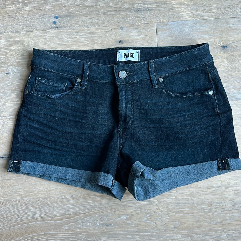 Paige mid rise cuffed denim shorts